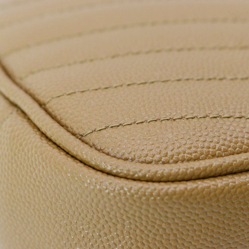 YVES SAINT LAURENT  Mini Lou Grain De Poudre Camera Crossbody Bag Dark Natural - Picture 7 of 11